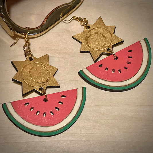 Watermelon Starburst Earrings